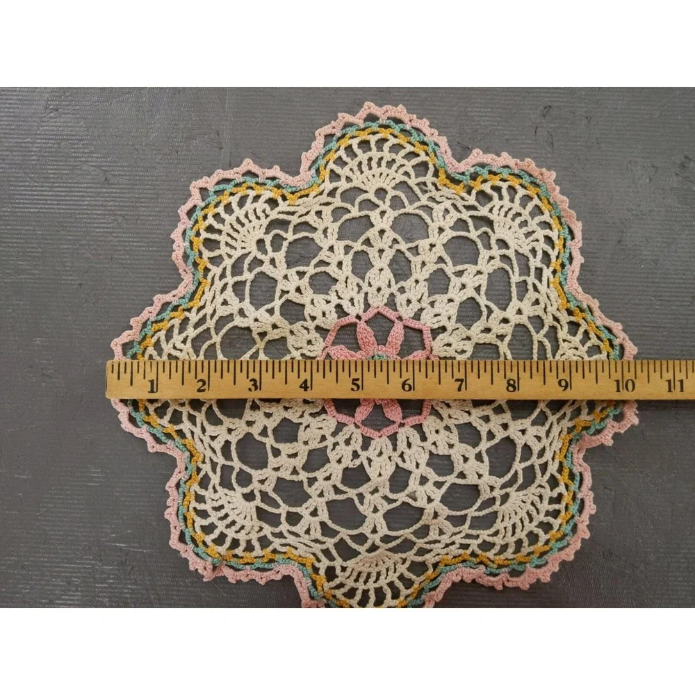 Vintage Set of‎ 2 Crochet Table Doily 10